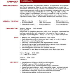 Supreme Restaurant Resume Free Word Documents Download Manager Assistant Template Templates Duties