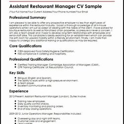 Out Of This World Restaurant Job Resume Sample No Nu