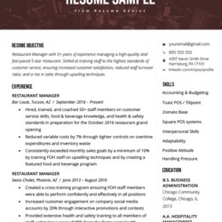 Admirable Restaurant Manager Resume Sample Tips Genius Template Example Examples Samples Skills Management