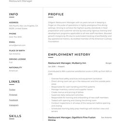 Superior Restaurant Manager Resume Writing Guide Examples Laborer