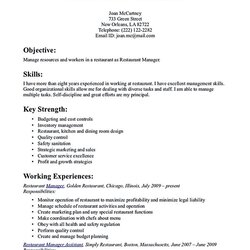 Great Restaurant Manager Resume Here Come The Secrets Job Template Examples Skills Objective Server Example