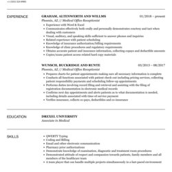 Admirable Medical Office Receptionist Resume Sample