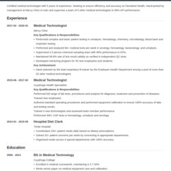 Wizard Medical Technologist Resume