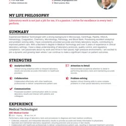 Peerless Medical Technologist Resume Examples How To Guide For Image