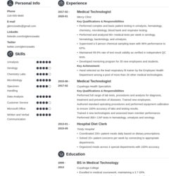 Format For Medical Laboratory Technologist Resume Example Template Crisp
