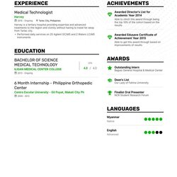 Terrific Download Medical Technologist Resume Example For Examples Award