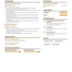 Swell Medical Technologist Resume Examples Guide For