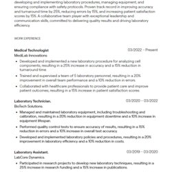 Super Medical Technologist Resume Examples With Guidance Sample