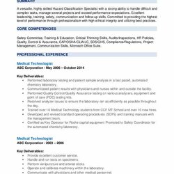 Capital Medical Technologist Resume Samples Example Technology Laboratory Skills Should