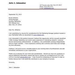 Great Sample Job Cover Letter Application Doc Template