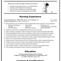 Terrific Sample Of Resume Resumes Nurse Nursing Example Examples Rn Nurses Templates Template Vitae