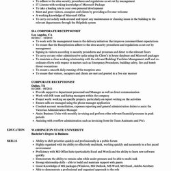 High Quality Medical Resume Objective Examples Receptionist