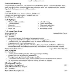 Terrific Medical Resume Examples Sample Resumes Assistant Objective Student Templates Professional Template