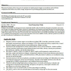 Exceptional Free Medical Assistant Resume Objective Templates In Ms Word Physician Sample Doc