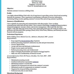 Great Medical Billing Objective Resume Examples Example Gallery