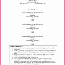 Spiffing References Template For Resume In Reference Format List Sample Job Example Professional
