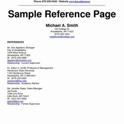 Matchless References For Resume Template In Reference Page