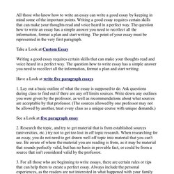 How To Write Good Essay Start Writing Example Essays Ways Way Examples Introduction Off Opinion College