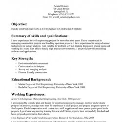 Engineering Resume Objective Template Business Students Writing For