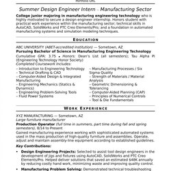 Magnificent Sample Resume Objectives For Entry Level Manufacturing Di Undergraduate