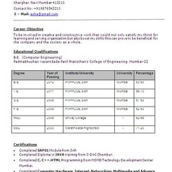 The Highest Quality Format Of Resume In Word File Free Download