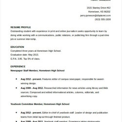 Marvelous High School Student Resume Templates Doc Sample Academic Template Resumes For