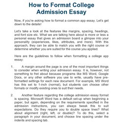 Worthy College Essay Format Templates Examples