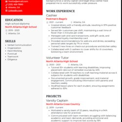 Peerless High School Student Resume Examples Designed For Example