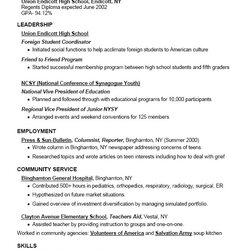 Sublime High School Student Resume Example Sample Students Template Examples Samples Resumes Templates Format