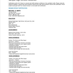 Worthy Free High School Resume Samples In Ms Word Example Student Experienced