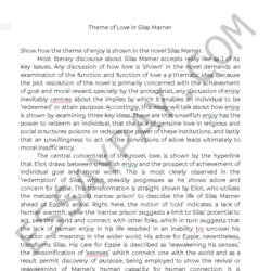 Superior Theme Of Love In Silas Essay Example Words