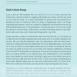 Essay On Love In Examples