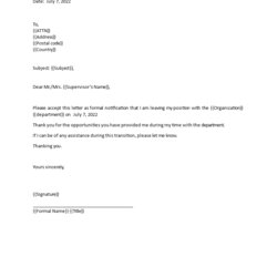 Magnificent Personal Resignation Letter To Boss Templates At Template