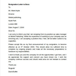 Free Sample Resignation Letter Examples In Ms Word Boss Example To