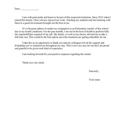 Supreme Resignation Letter Due To Boss Sample Sickness Write Designation Format Company Letters Employer