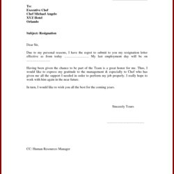 Splendid Resignation Letter Due To Boss Sample Template Job Letters Reason Personal Reasons Format Resign