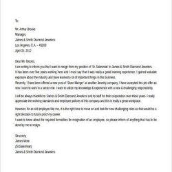 Admirable Simple Resignation Letters Word Docs Free Premium Counselor