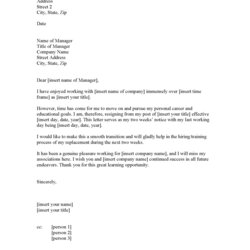 The Highest Standard Resignation Letter On Cover Letters Job Search Tips And Sample Form Notice Template