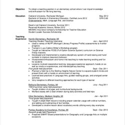Superior Free Sample Resume Objective Templates In Teacher Examples Example