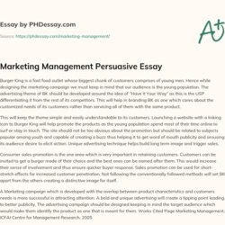 Preeminent Marketing Management Persuasive Essay