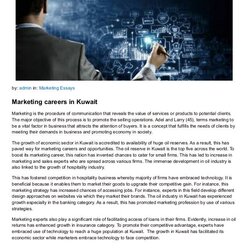 Excellent Marketing Sample Essay On Careers In Kuwait