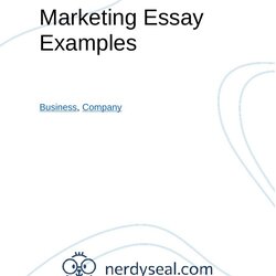 Smashing Marketing Essay Examples Words