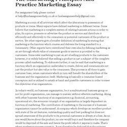 Terrific The Marketing Principles And Practice Essay Market