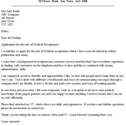 Fine Cover Letter For Medical Receptionist Example Office Letters Covering