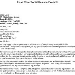 The Highest Quality Medical Receptionist Cover Letter Examples No Nu