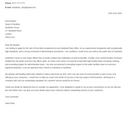 Receptionist Cover Letter Example Writing Guide Template