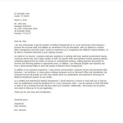 Fantastic Medical Office Receptionist Cover Letter Template