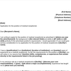 Brilliant Medical Receptionist Cover Letter Resume Crop