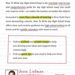 Cool Amazing High School Essay Example