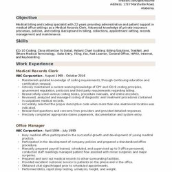 Exceptional Medical Records Resume Samples Letter Clerk